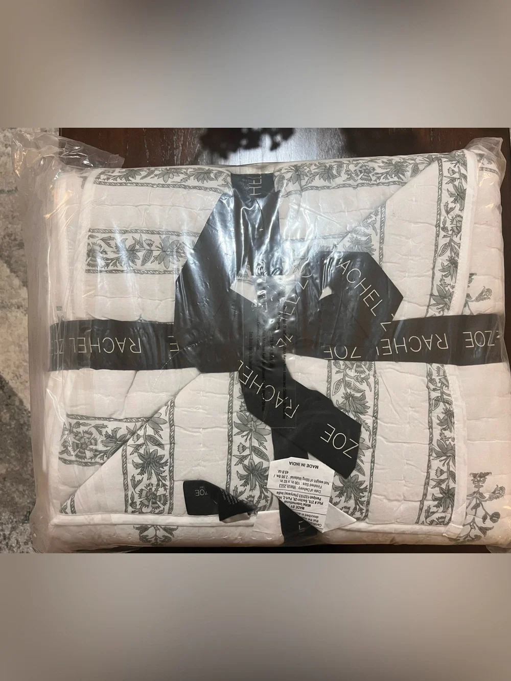 🎉LAST PIECE 🎉RACHEL ZOE Block Print‎ Stitch Quilt